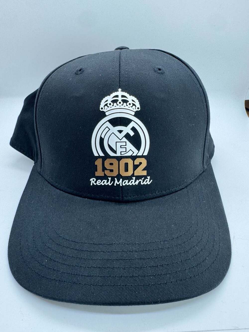 Real Madrid 1902 Black and Gold Crest Baseball Cap
